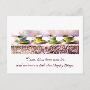 0001 Ligne de Teacups Chaim Potok Carte postale