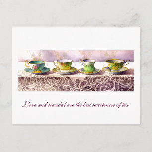 0001 Ligne de Teacups Henry Fielding Carte postale