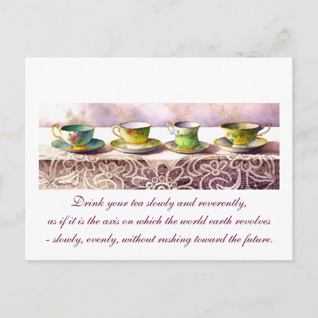 0001 Ligne de Teacups Thich Nat Hahn Carte postale (Devant)