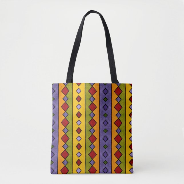 0124 - Motif de diamants - Sac fourre-tout (Devant)