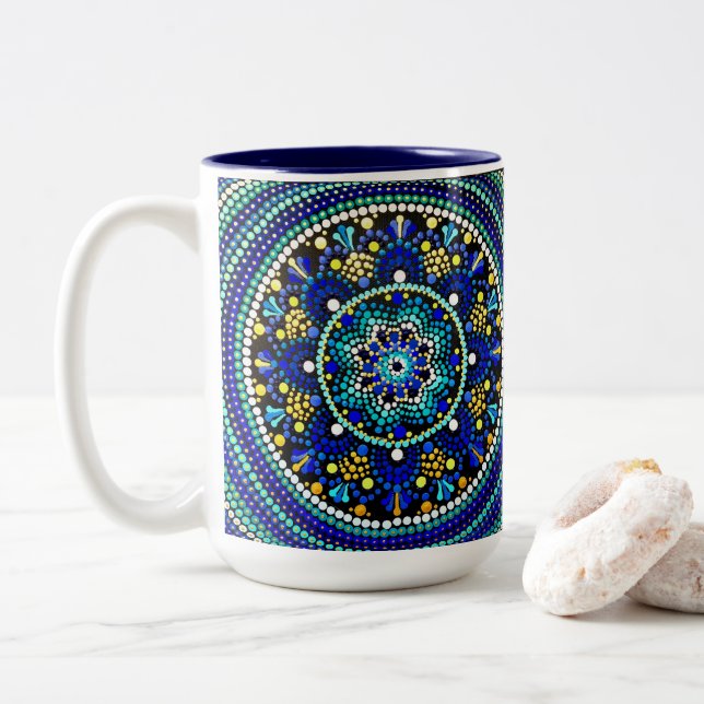 0158 - Ble Talavera Mandala Mug (Avec donut)