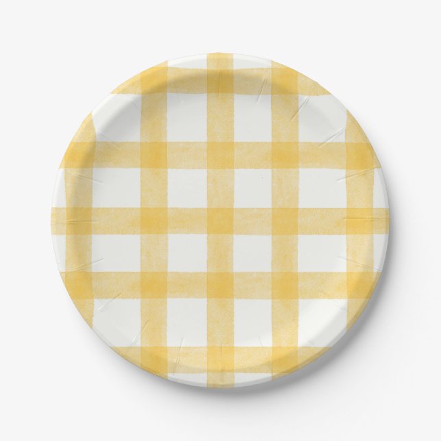 016 Assiettes en papier petites Marigold Gingham A (Devant)