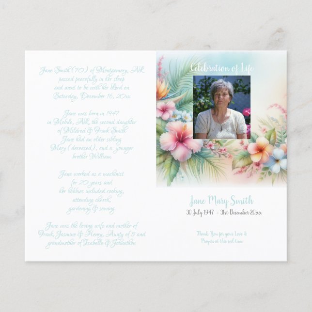 #0211252 Programme de cérémonie funéraire mémorial (Devant)