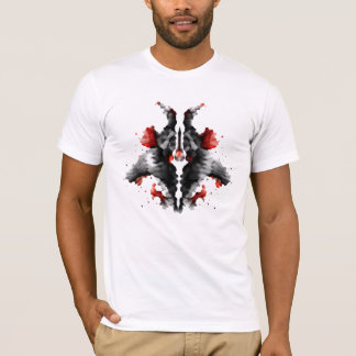 02 T-Shirt Abstrait Tache d'Encre Rorschach Noir &