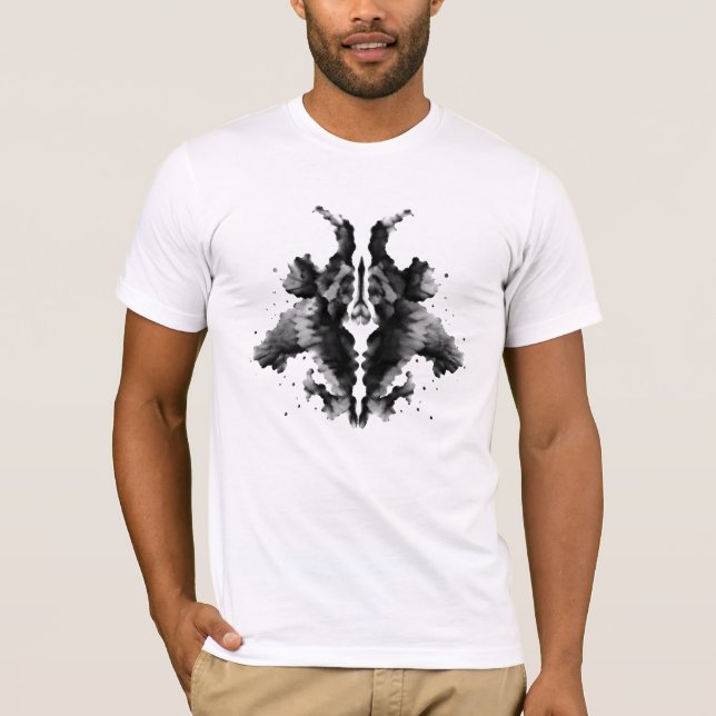 02 T-Shirt Art Abstrait Tache d'Encre Rorschach No (Devant)