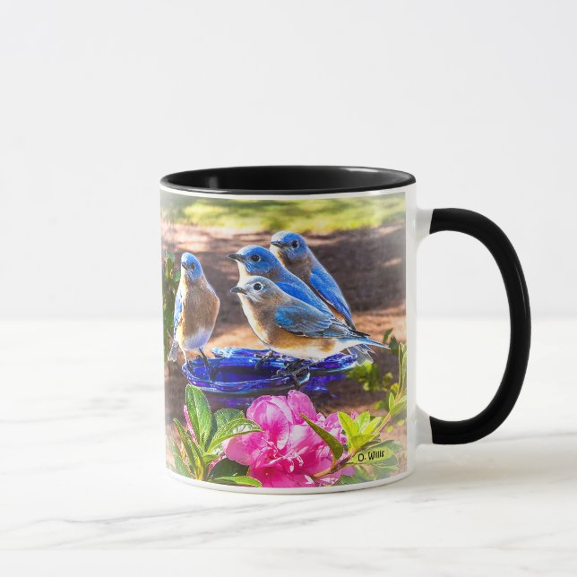 050 oiseaux bleus pour toujours tasse de classique (Droite)