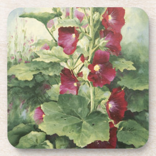0536 Bourgogne Hollyhocks Cork Dessous de verre