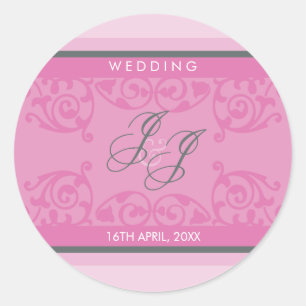070 Jenny+Justin :: MONOGRAMMED STICKER :: boucles