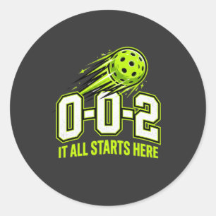 0-0-2 Tout commence ici Autocollant rond Picklebal