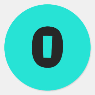0 Stickers Numéro Turquoise Arrondi par Janz