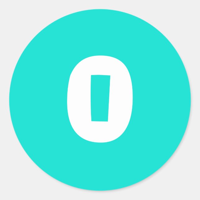 0 Stickers Numéro Turquoise Arrondi par Janz (Devant)