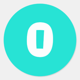 0 Stickers Numéro Turquoise Arrondi par Janz