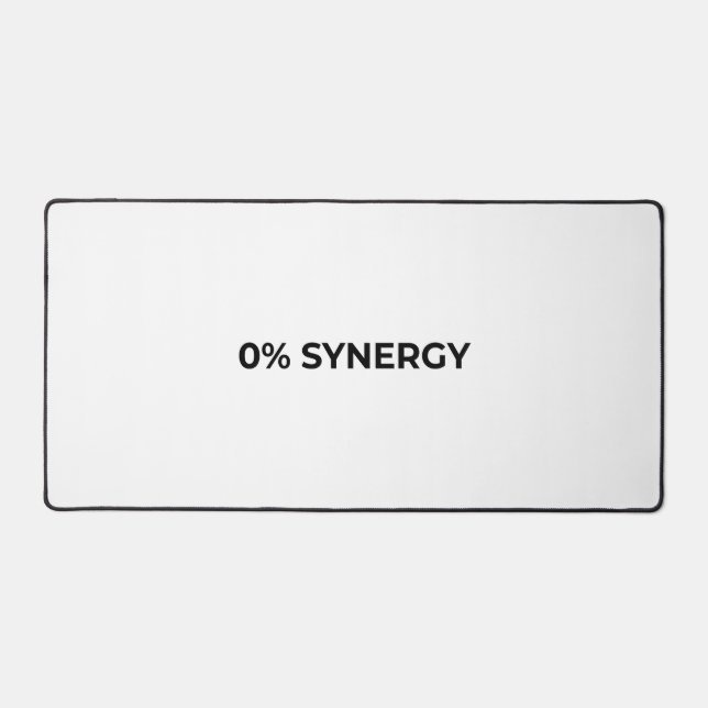 0% Synergy Large Minimalist Typographic Desk Mat (Recto)