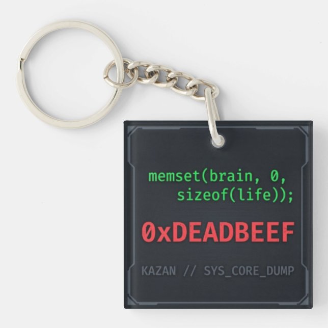 0xDEADBEEF Memset Porte-clés Programmeur C++ Metal (Devant)