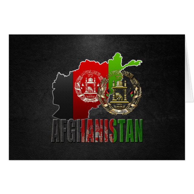 [100] Afghanistan : COA, drapeau et carte (Devant horizontal)