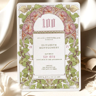 100 Anniversaire Invitation Art Nouveau Alphonse M