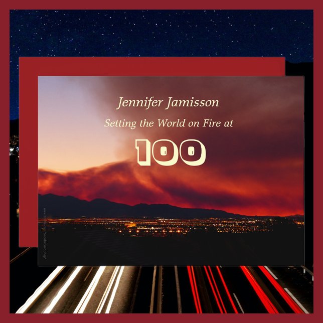 100 ans Anniversaire Invitations Monde en feu (Créateur téléchargé)