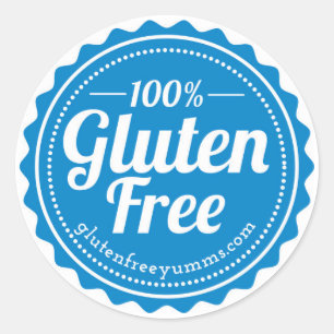 100% autocollants libres de gluten - bleu