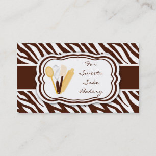 100 Brown Zebra Bakery Chef Carte de visite