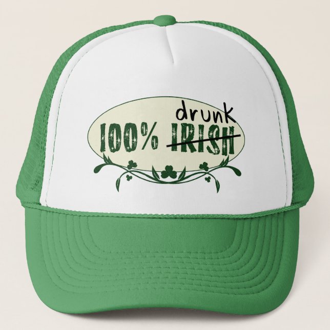 100% Casquette irlandais ivre (Devant)