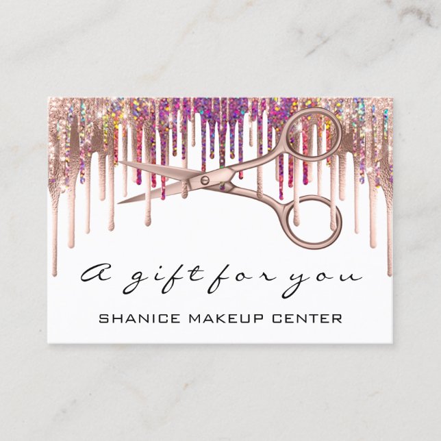 100 Certificat Cadeau Coiffeur Ciseaux de ciseaux (Devant)