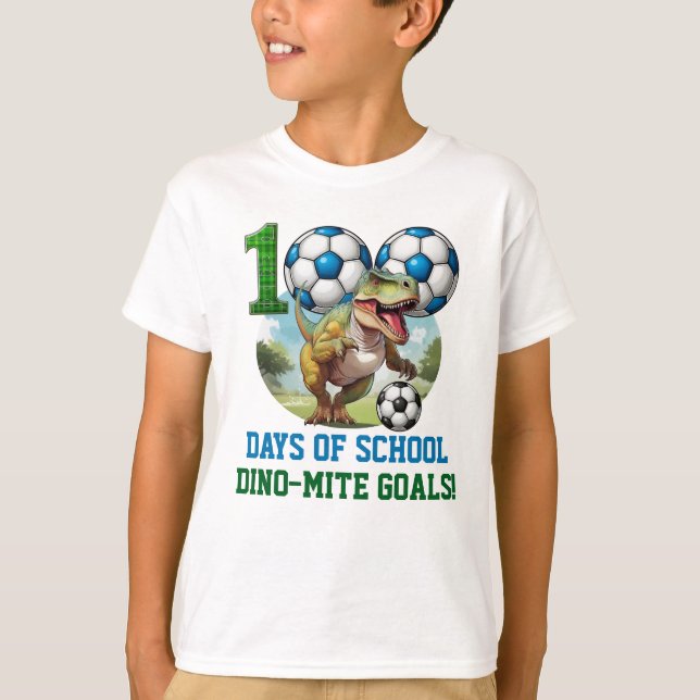 100 Days of School Dinosaur Themed T-Shirt (Devant)