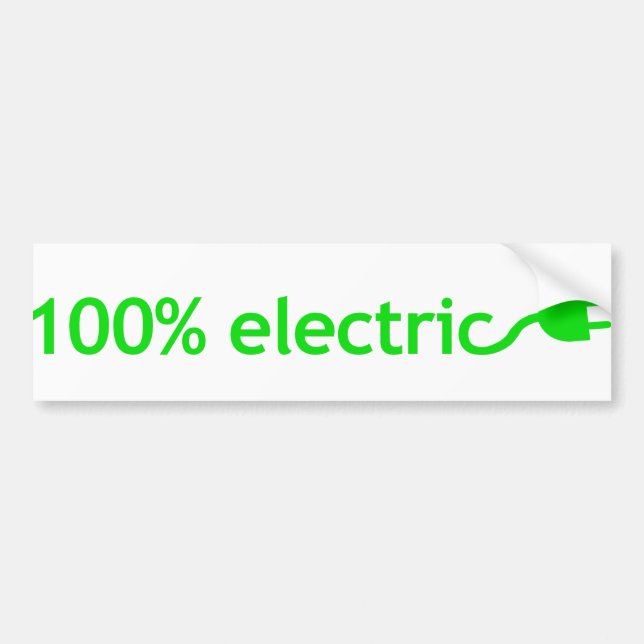 100% Electric Vehicle Bumper Sticker For Your Car (Devant)