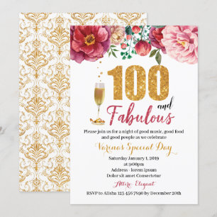 100 et une fabuleuse invitation d'anniversaire pou