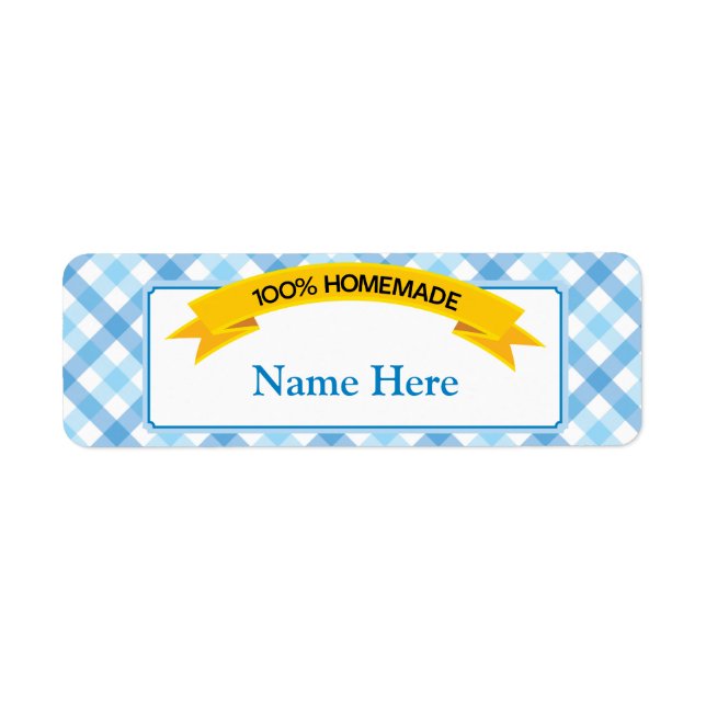 100% Étiquette alimentaire maison - Bleu (Devant)