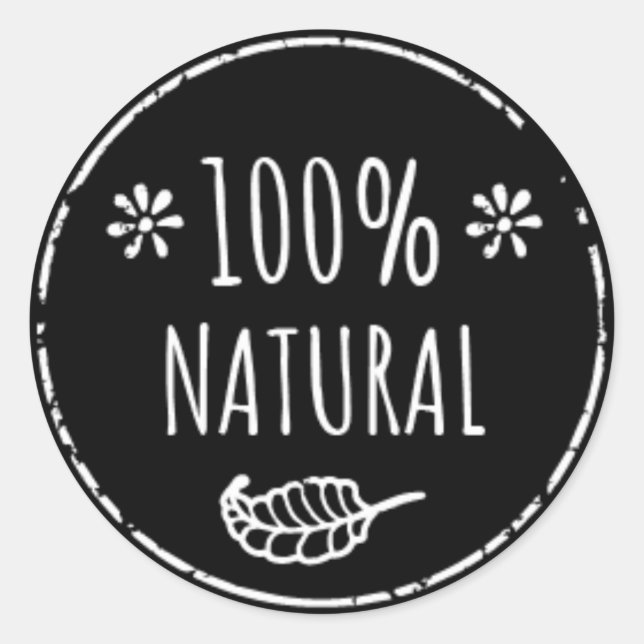 100% Étiquette de bocal naturel (Devant)