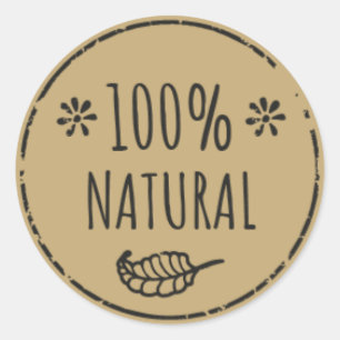 100% Étiquette de bocal naturel