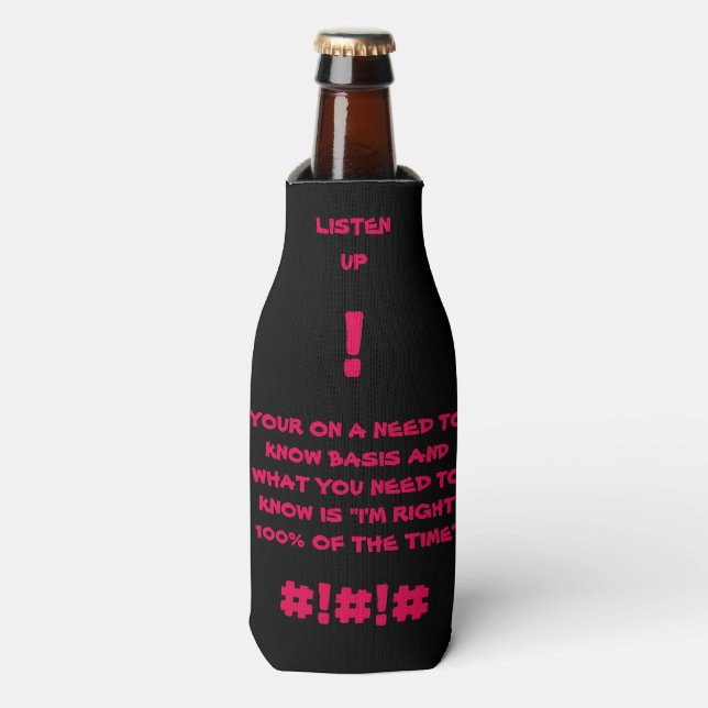 100% Glacière de bouteille personnalisé droit (Bottle Devant)