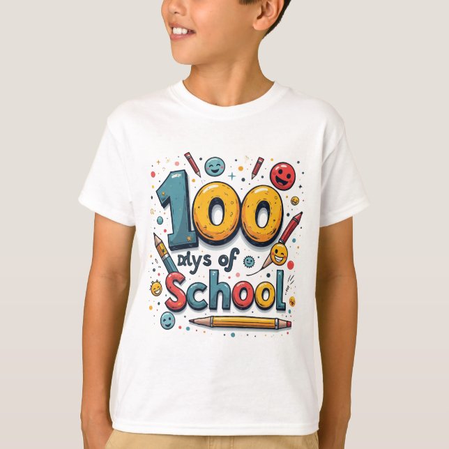 100 Jours De Scolarité Design de t-shirt pour enfa (Devant)