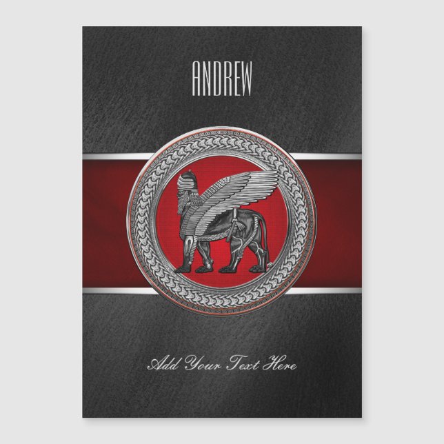 [100] Lion ailé assyrien : Or et Lamassu noir (Devant)