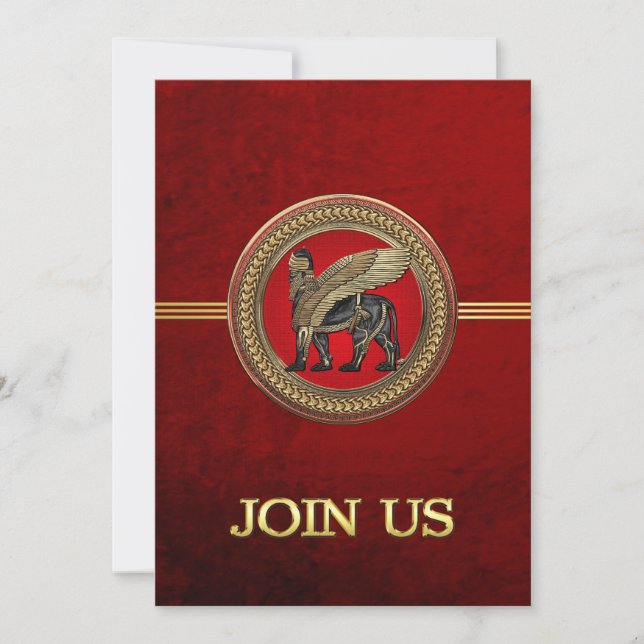 [100] Lion ailé assyrien : Or et Lamassu noir (Devant)
