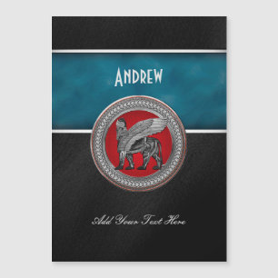 [100] Lion ailé assyrien : Or et Lamassu noir