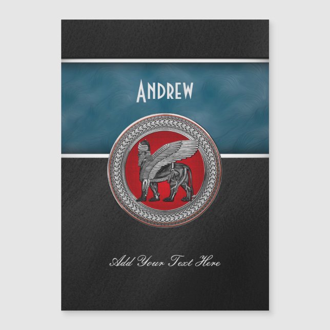 [100] Lion ailé assyrien : Or et Lamassu noir (Devant)