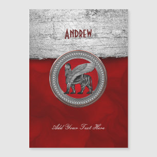 [100] Lion ailé assyrien : Or et Lamassu noir