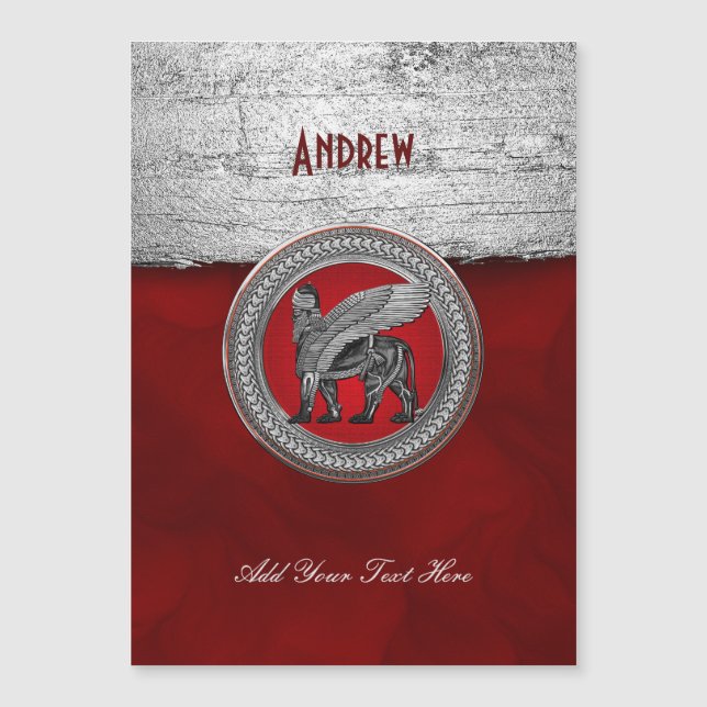 [100] Lion ailé assyrien : Or et Lamassu noir (Devant)