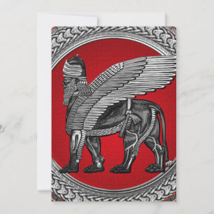[100] Lion ailé assyrien : Or et Lamassu noir