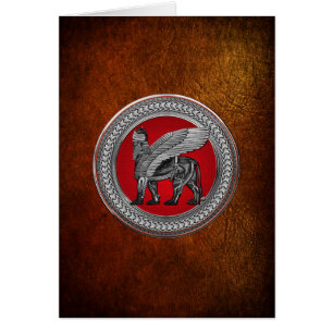 [100] Lion ailé assyrien : Or et Lamassu noir