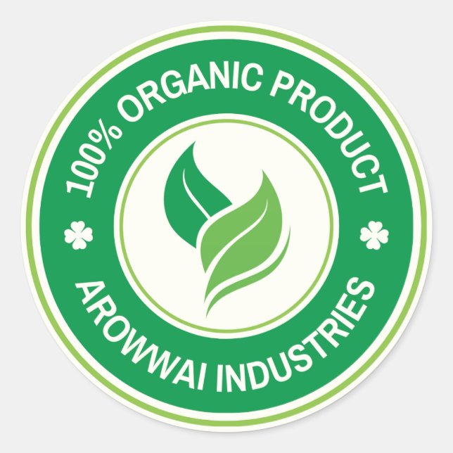 100% Organic Product Label Sticker (Devant)