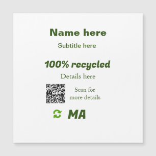 100% recyclé ajouter Q R code ici nom d'entreprise