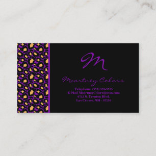 100 Royal Purple Cheetah Carte de visite d'impress