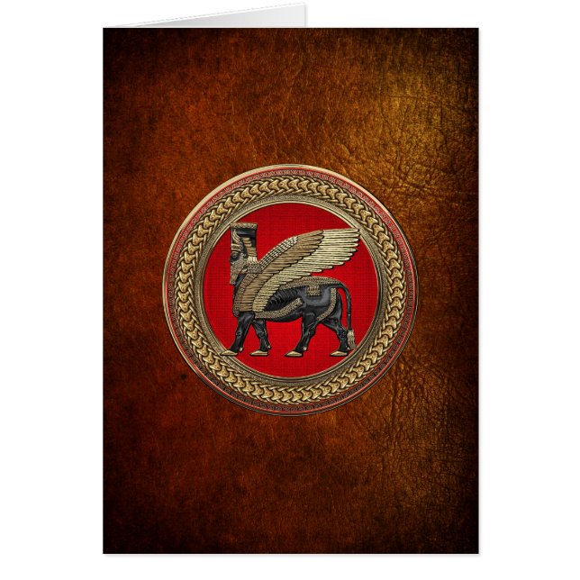 [100] Taureau ailé assyrien : or et lamassu noir (Devant)