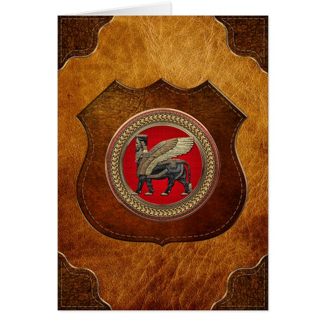 [100] Taureau ailé assyrien : or et lamassu noir (Devant)