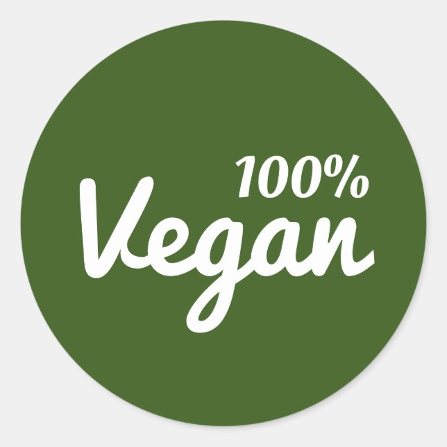 100% Vegan Green Stickers (Devant)