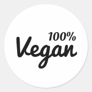 100% Vegan Oval Stickers