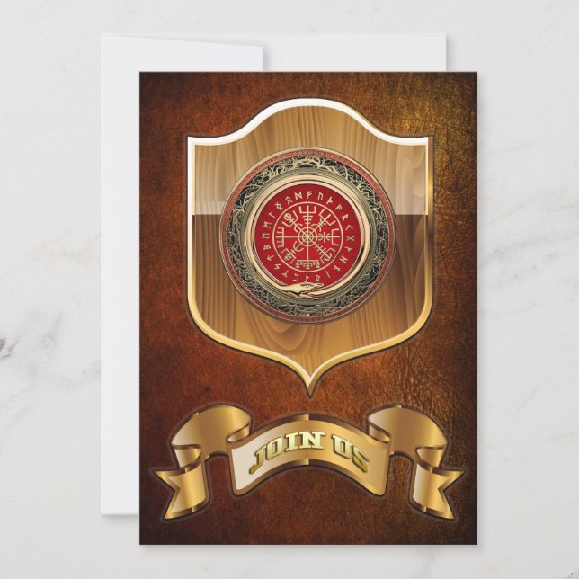[100] Vegvisir - Viking Gold Magic Runic Compass (Devant)