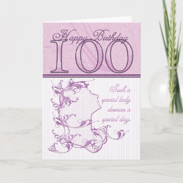 100e Anniversaire Carte Cameo rose (Devant)